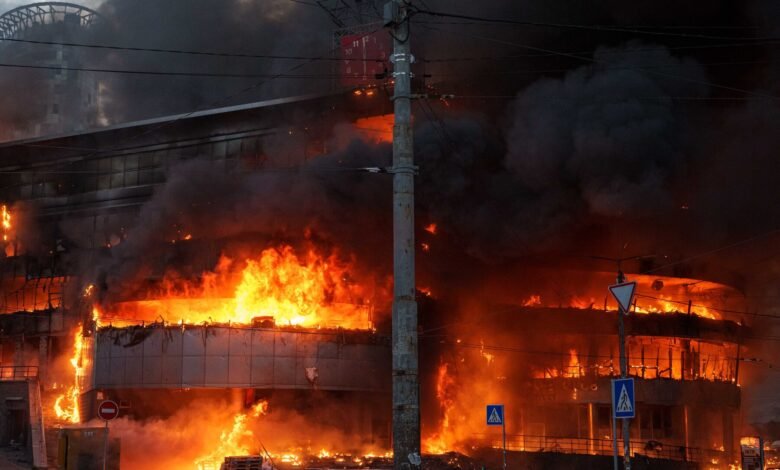 Kyiv, Ukraine, Hit in Russian Missile Attack