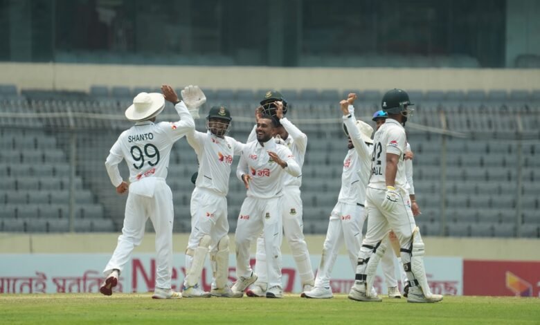 Mehidy, Taskin run through Pakistan middle order after Awais' debut century